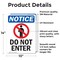 Signmission Do Not Enter Sign, Vinyl Decal, 10in W x 14in L, 2PK OS-2PACK-NS-D-1014-V-11219 - alternate 2